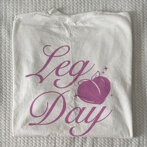 PARAGON White Long Sleeve Tee with Pink Script Logo